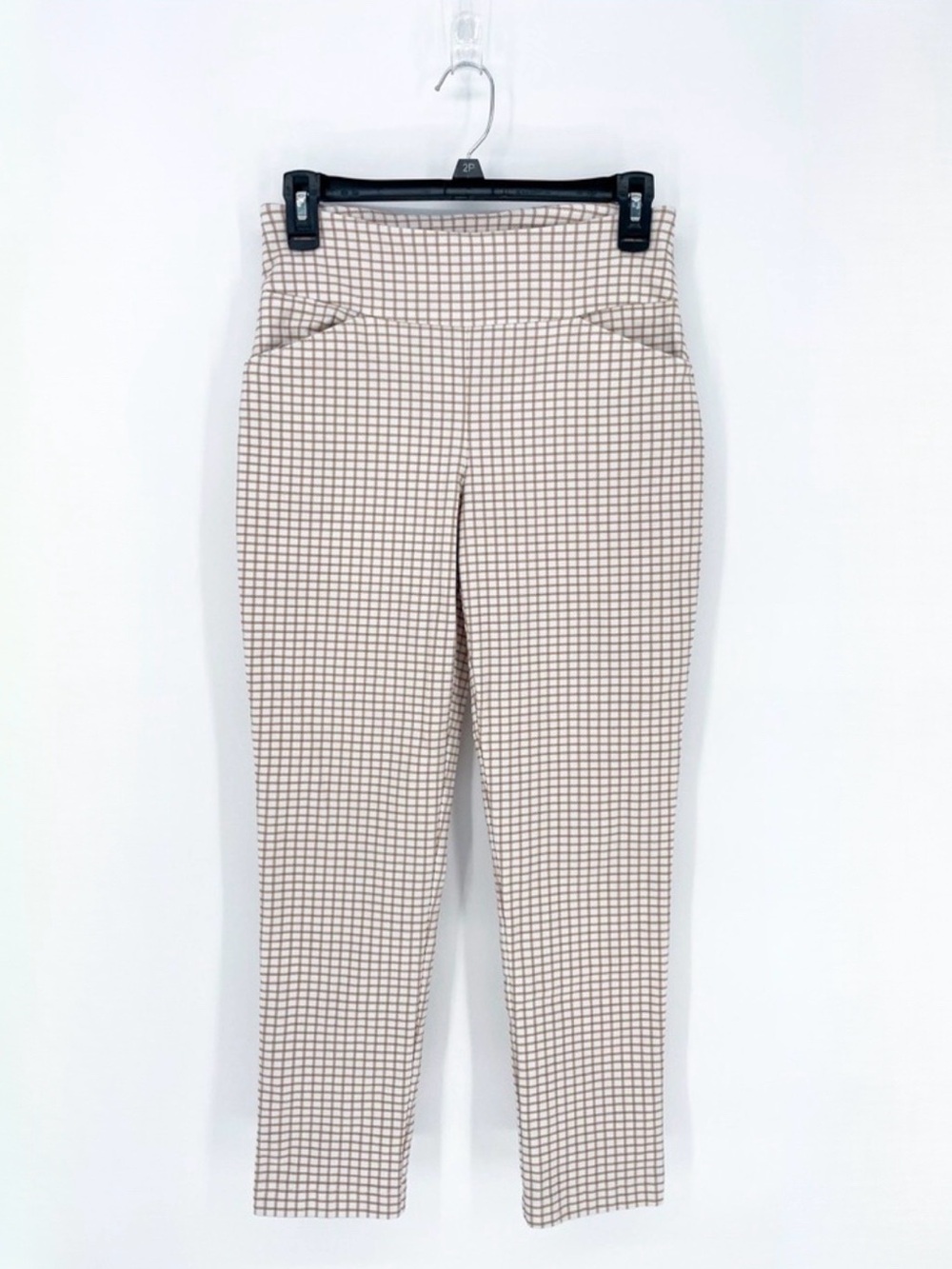☀️ 3/$25 Versona Modern Windowpane Check Neutral Ankle Pants Size 4